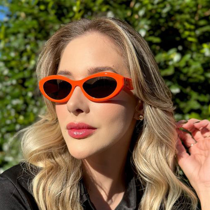 Dame Elegant Cat-Eye Solbrille med beskyttende UV-filter Luvikno