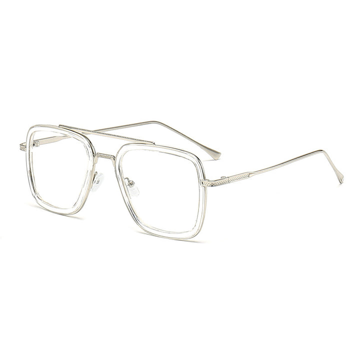 Dame moteristisk kvadratisk solbrille med glamorøs metallramme Luvikno