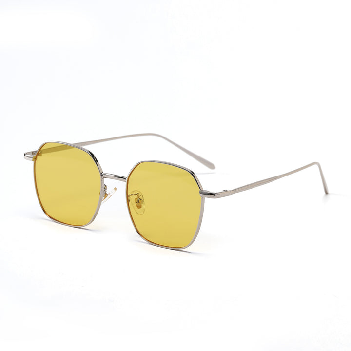 Dame geometrisk solbrille med moderne metallramme Luvikno