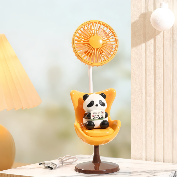 Kvinners bærbare mini vifte med søtt panda-design Luvikno