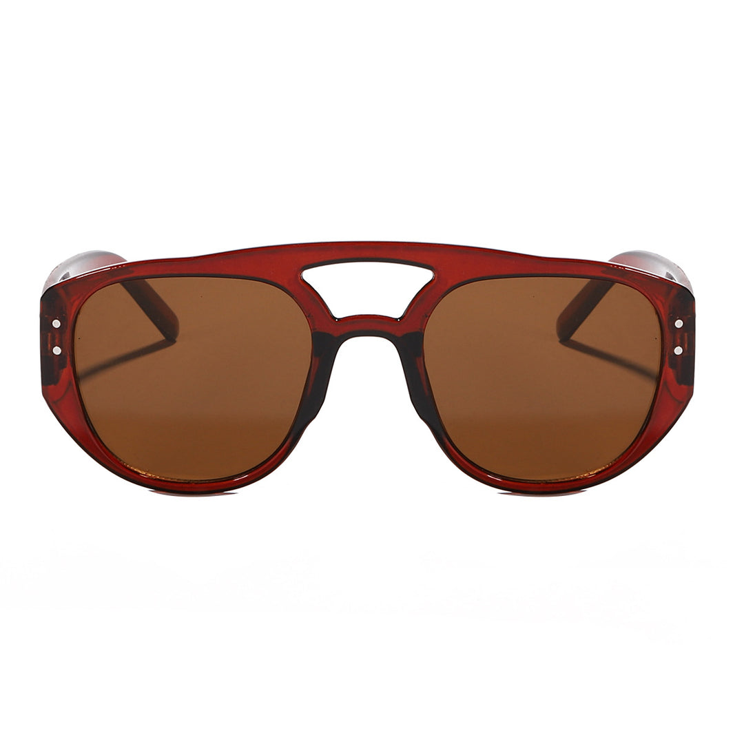 Dame oversized solbrille med moderne, strukturert ramme Luvikno