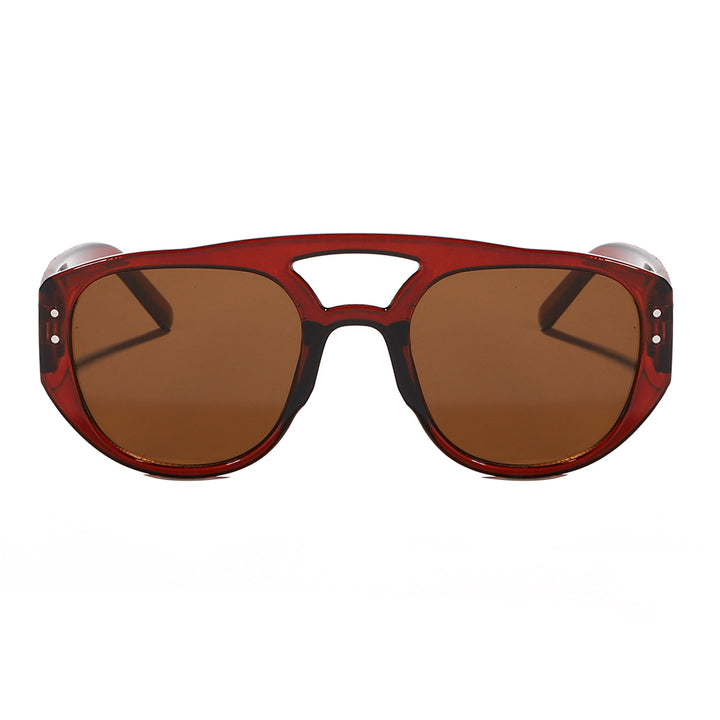 Dame oversized solbrille med moderne, strukturert ramme Luvikno