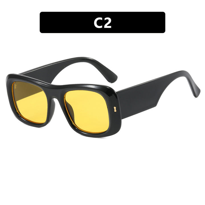 Dame oversized kvadratisk solbrille med bred ramme og polariserte linser Luvikno