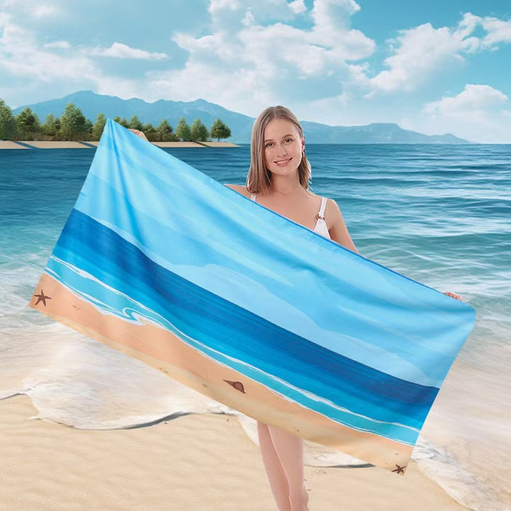 Ladies beach towel with maritime stripe pattern Luvikno