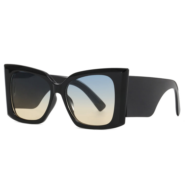 Damer moteriktig oversized solbrille med geometrisk ramme Luvikno