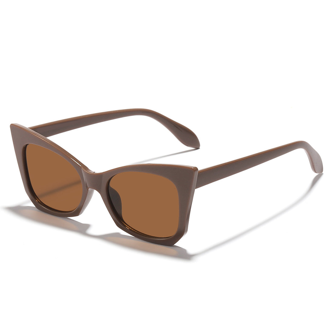 Dame solbrille i trendy katteøye-design med iøynefallende leopardmønster Luvikno