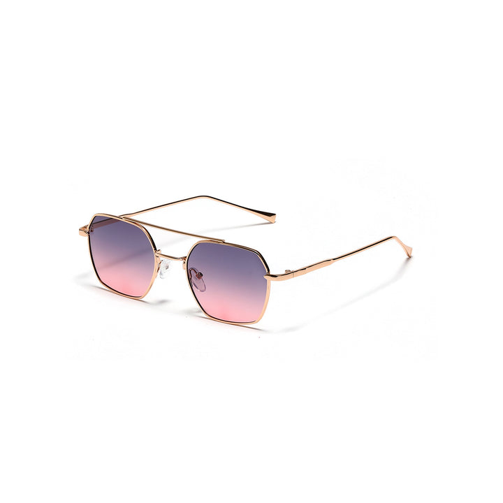 Dame filigrane solbriller med elegant polygonal ramme Luvikno