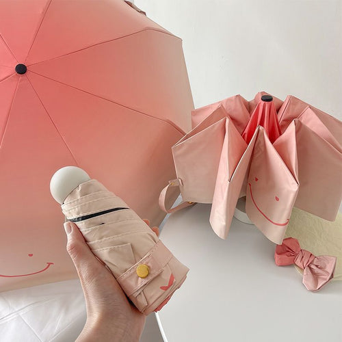 Dame foldbare paraply med leken design og praktisk treskaft Luvikno
