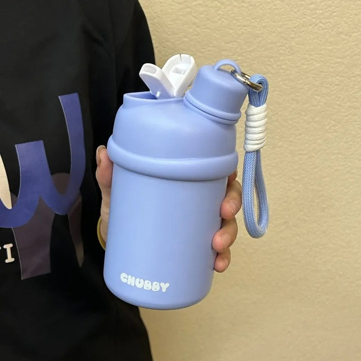 Damen Sportliche Wasserflasche mit praktischem Trageband Luvikno