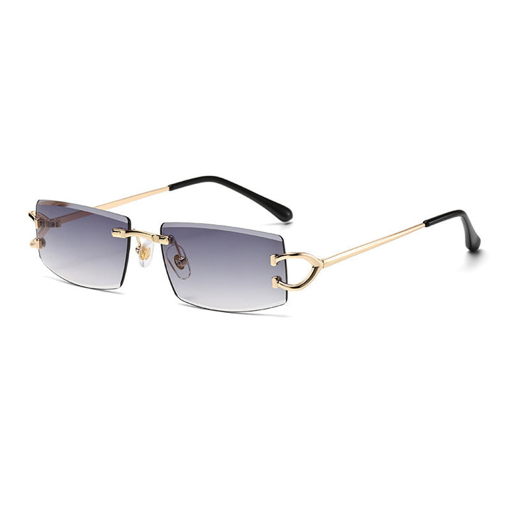 Dame Elegant Minimalistisk Solbrille med unike Metalldetaljer Luvikno