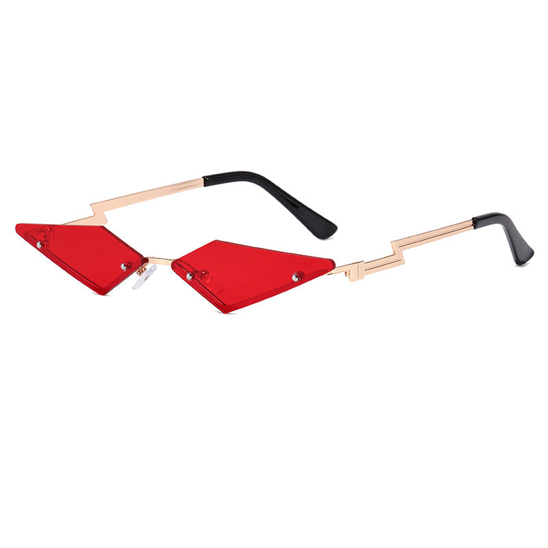 Dame geometrisk designer solbrille med innovativ ramme Luvikno