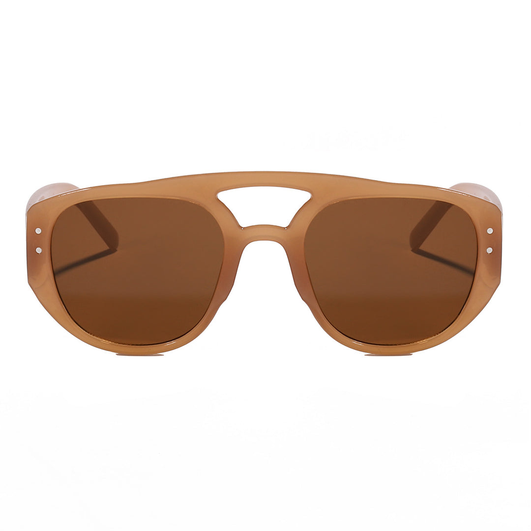Dame oversized solbrille med moderne, strukturert ramme Luvikno