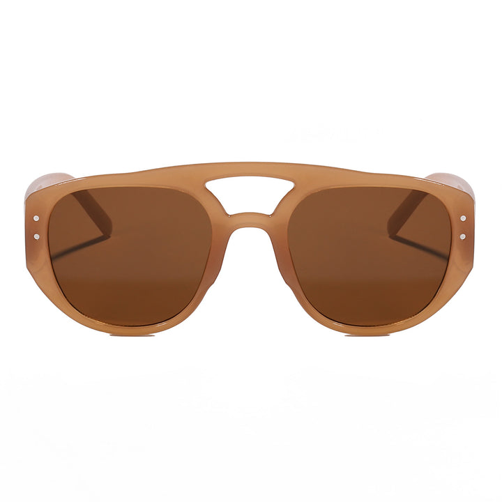 Dame oversized solbrille med moderne, strukturert ramme Luvikno