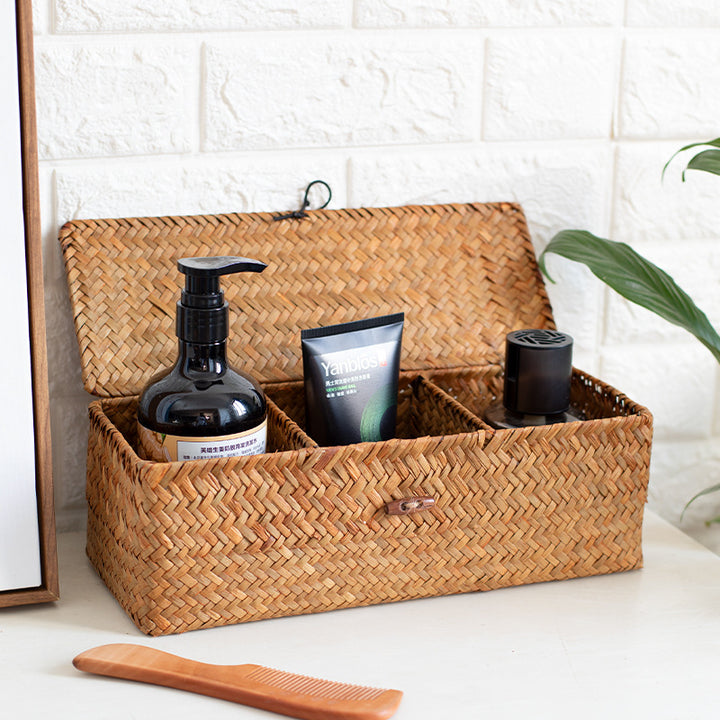 Unisex oppbevaringsboks laget av håndvevd naturmateriale Luvikno