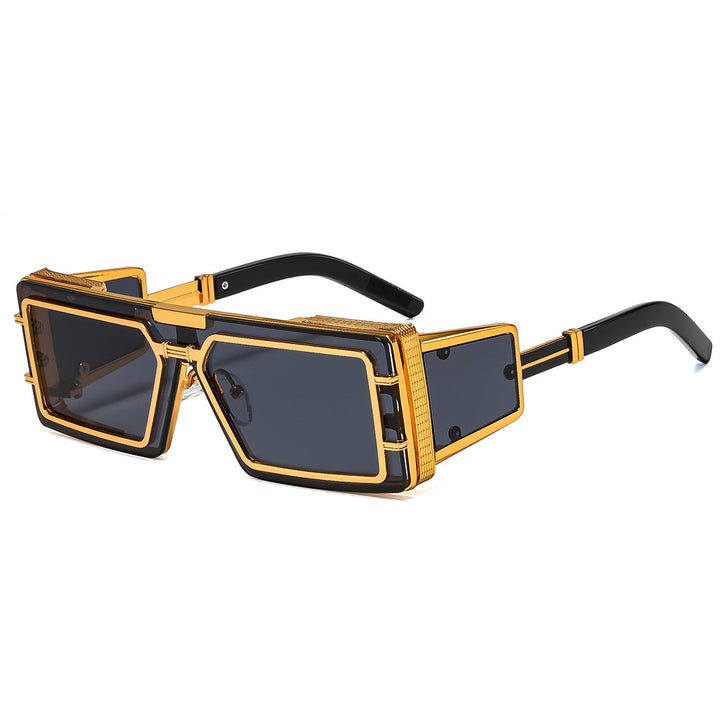 Dame Geometrisk Oversized Solbrille med luksuriøs ramme Luvikno
