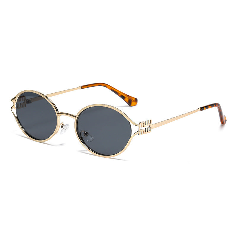 Dame elegant Cat-Eye solbriller med fin metallramme Luvikno