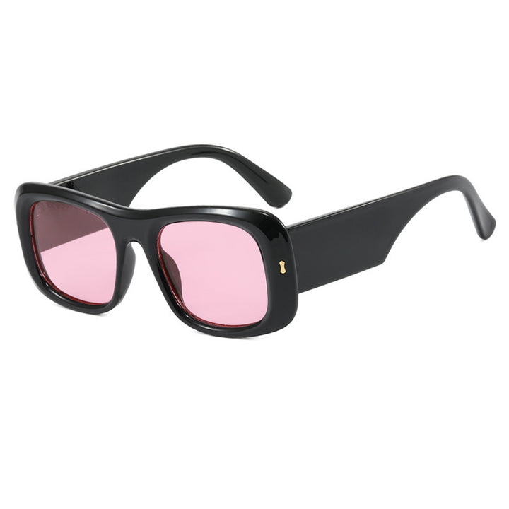 Dame oversized kvadratisk solbrille med bred ramme og polariserte linser Luvikno