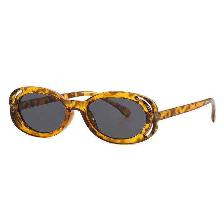 Damen modische solbrille med oval ramme og unikt design Luvikno