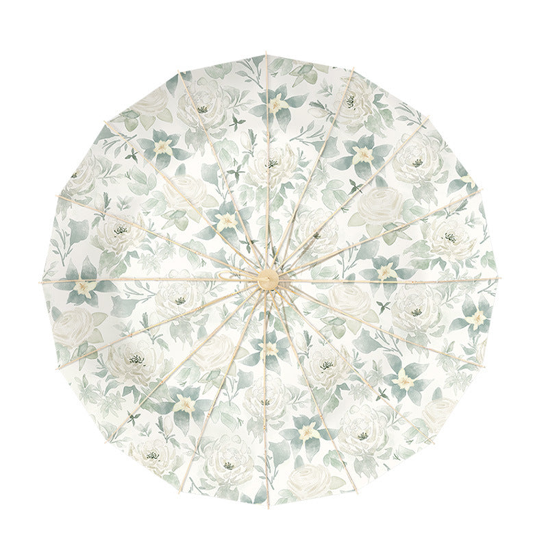 Dame elegant blomster-paraply Luvikno