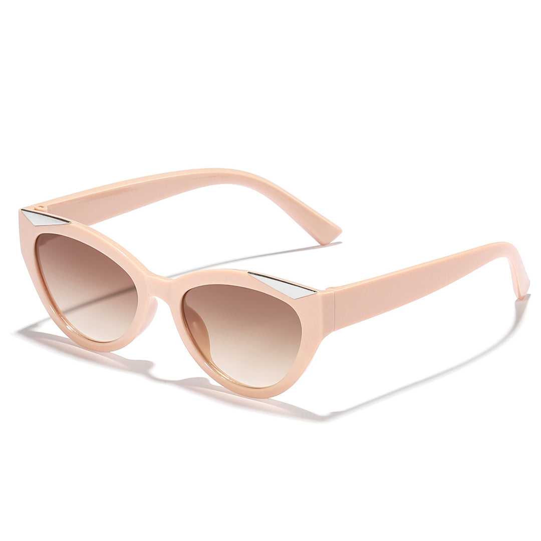 Dame moter Cat-Eye solbrille med glitrende detaljer Luvikno