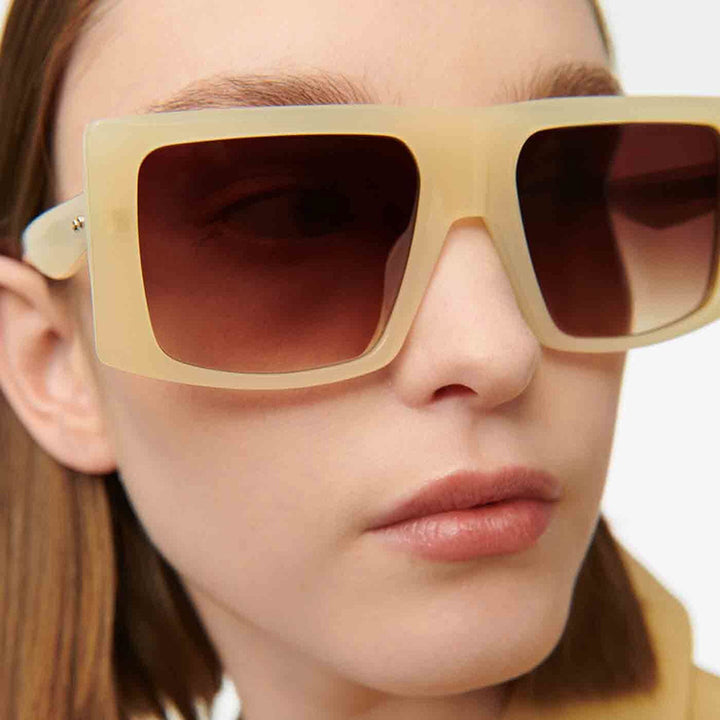 Dame kvadratisk solbrille med robust plastinnfatning og beskyttende UV-filter Luvikno