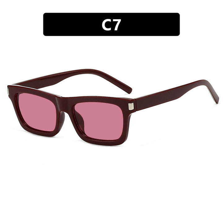 Dame kvadratisk solbrille med transparente linser og stillegant design Luvikno