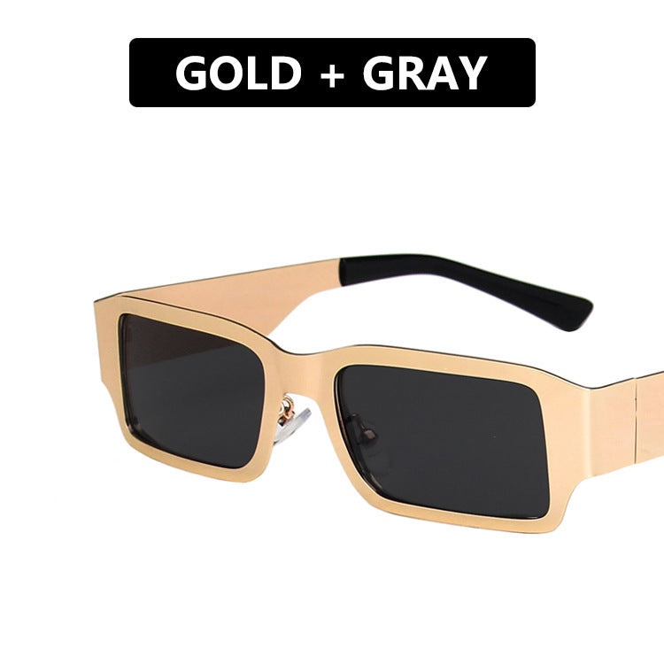 Dame geometrisk solbrille med beskyttende UV-filter og robust metallramme Luvikno
