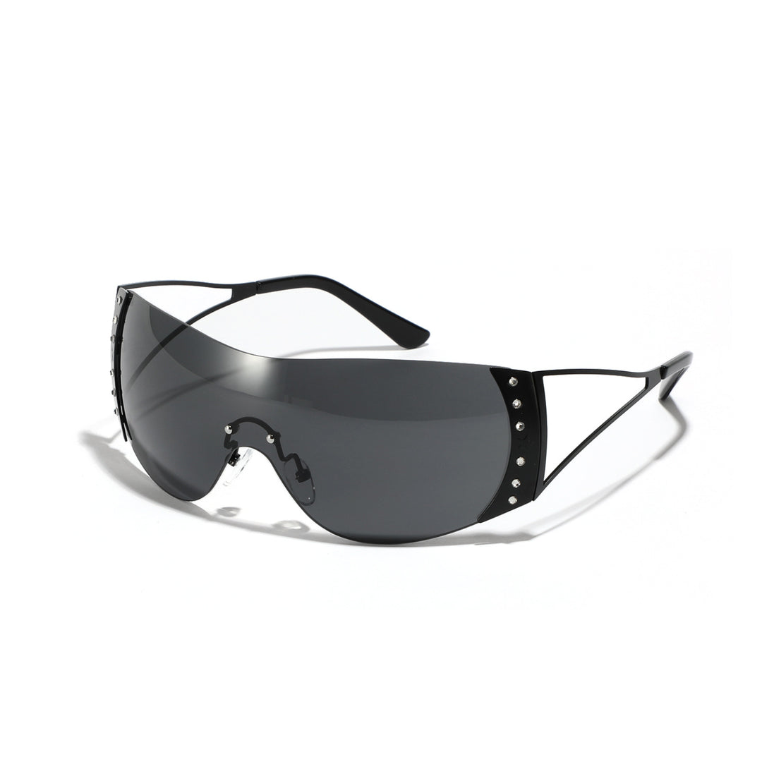 Dame futuristisk solbrille med stilfull ramme og høygradig UV-beskyttelse Luvikno