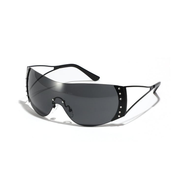 Dame futuristisk solbrille med stilfull ramme og høygradig UV-beskyttelse Luvikno