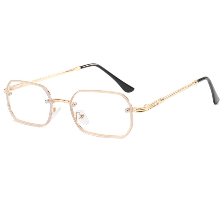 Damer moterikt Åttekantet solbrille med luksuriøs metallramme Luvikno