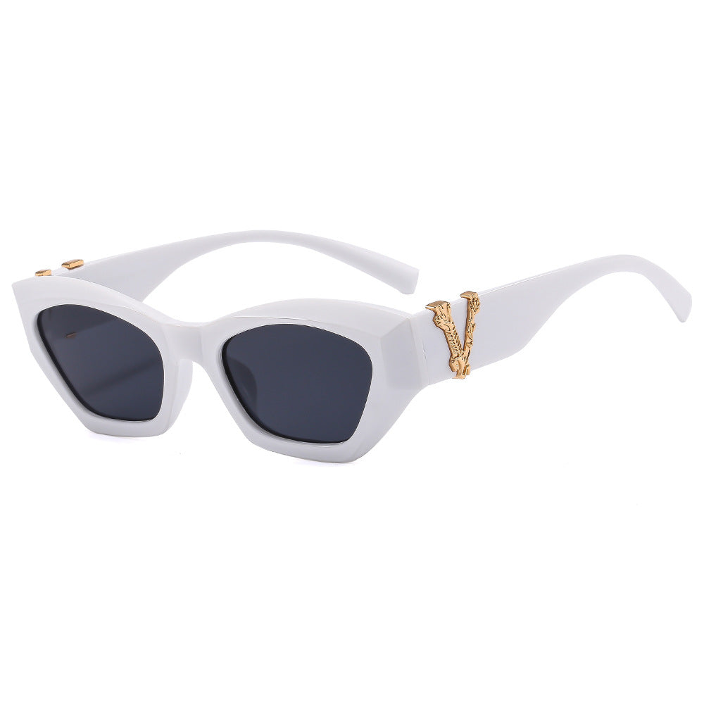 Dame Cat-Eye solbriller med luksuriøse detaljer Luvikno