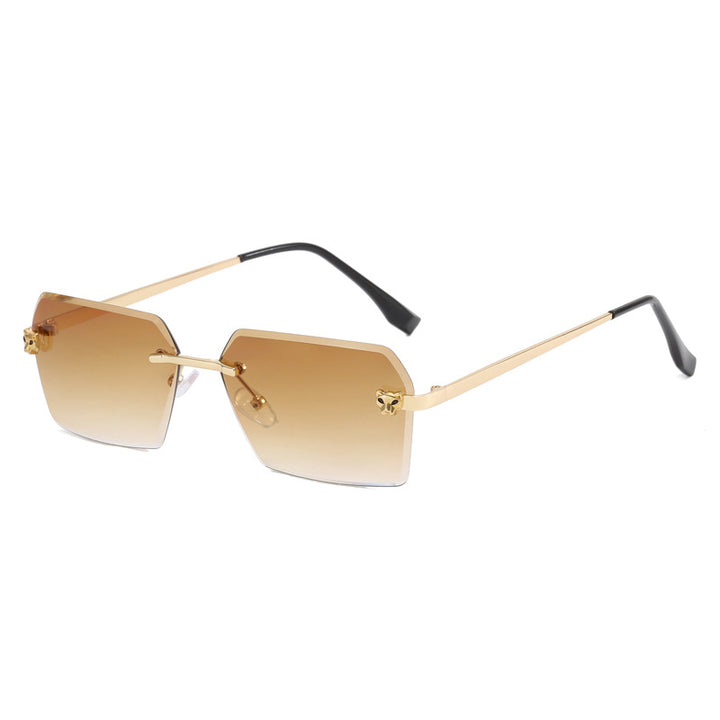 Damer moterik firkantet solbrille med elegant metallramme Luvikno