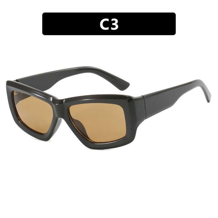 Dame trendy firkantet solbrille med gjennomsiktig ramme og komfortable linser Luvikno