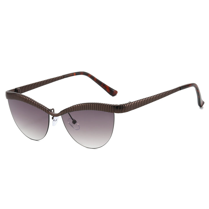 Dame Designer solbrille med unikt, bølget ramme Luvikno