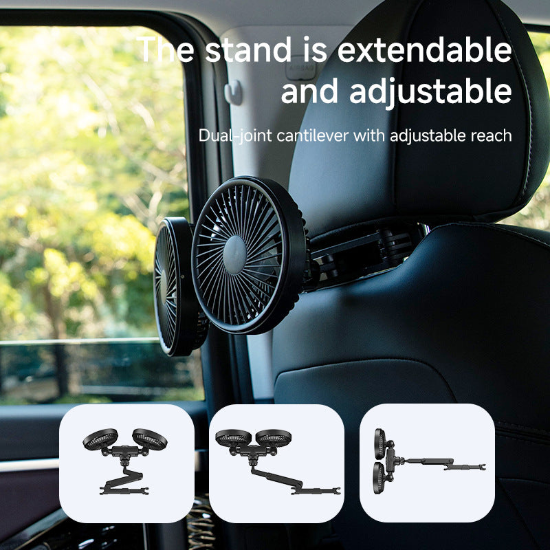 Unisex Dual-Blade Veggmontert Kjøleventilator med Smart Temperaturdisplay Luvikno