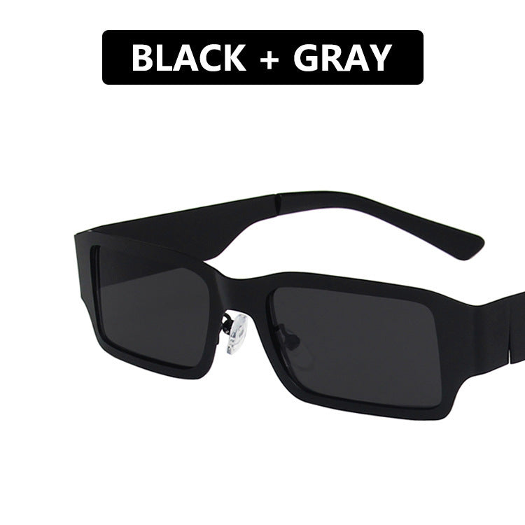 Dame geometrisk solbrille med beskyttende UV-filter og robust metallramme Luvikno