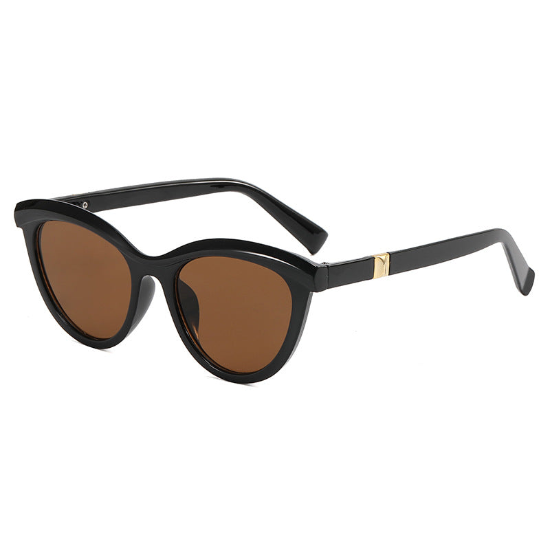 Dame elegant Cat-Eye solbriller med stilfull metallramme Luvikno