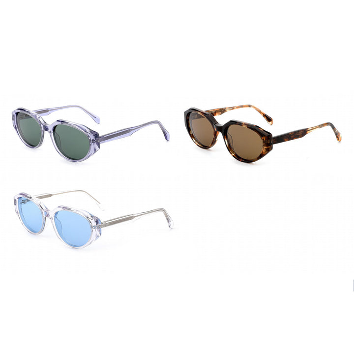 Dame solbrille i moderne, transparente design med høyteknologiske linser Luvikno