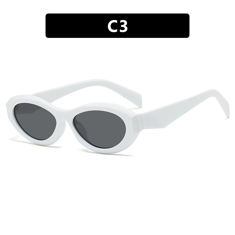 Dame elegant Cat-Eye solbrille med beskyttende UV-filter og moteramme Luvikno