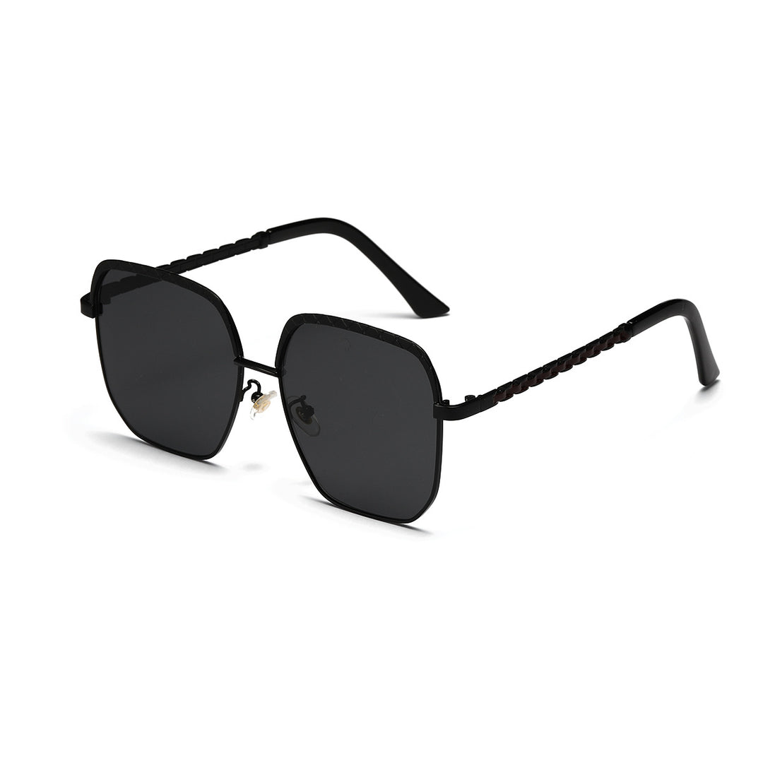 Dame moteriktig oversized solbrille i geometrisk design Luvikno