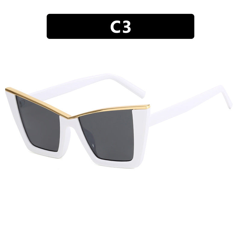Dame moteriktig solbrille med unik geometrisk ramme Luvikno