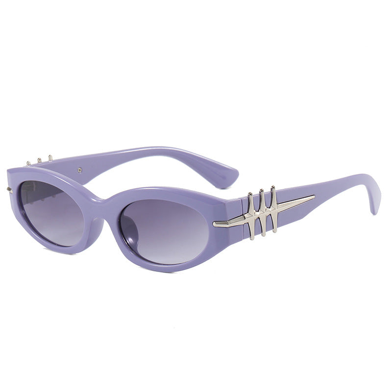 Dame elegant Cat-Eye solbriller med moteriktige aksenter Luvikno