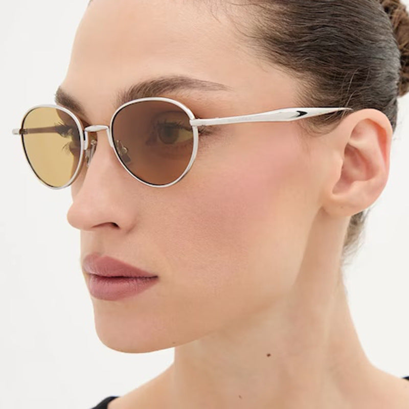 Dame runde solbriller med elegant metallramme og UV-beskyttelse Luvikno