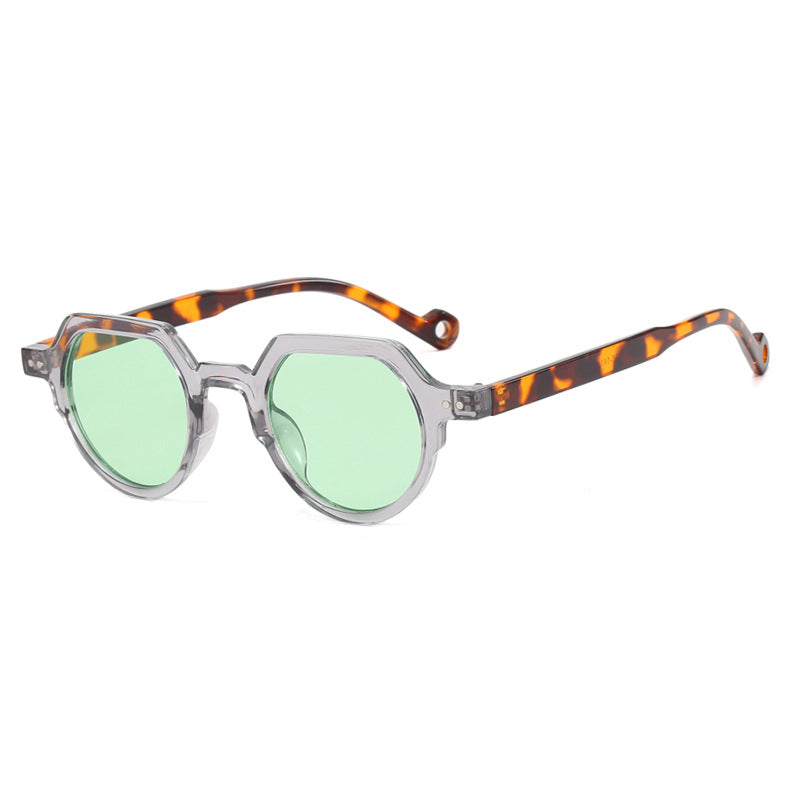 Dame geometrisk solbrille med beskyttende UV-filter og robust ramme Luvikno