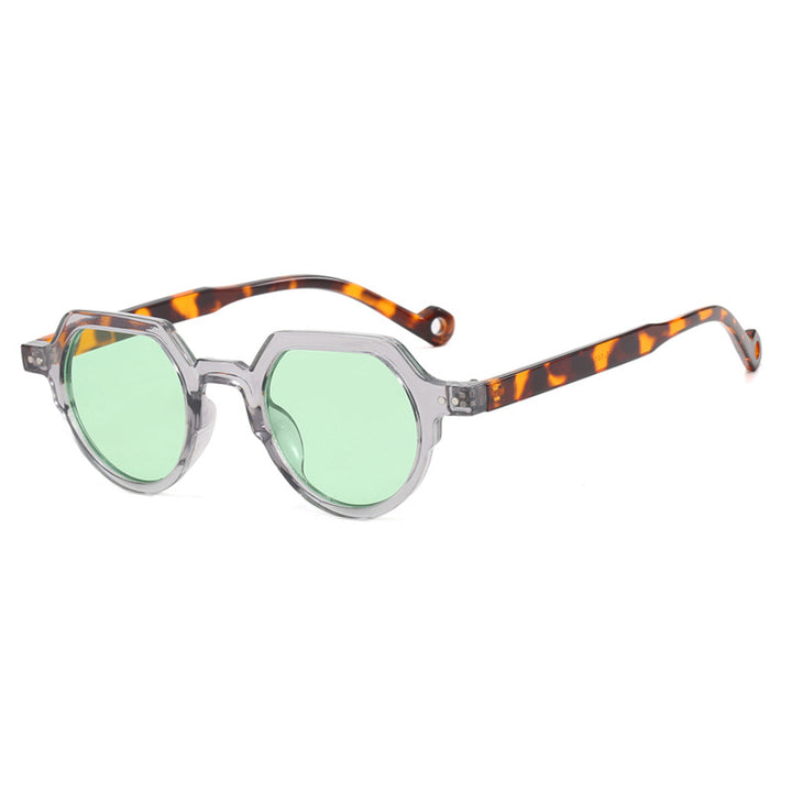 Dame geometrisk solbrille med beskyttende UV-filter og robust ramme Luvikno