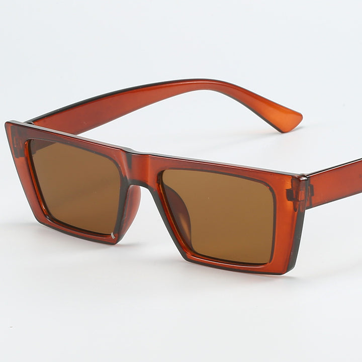 Dame geometrisk solbrille med trendy, firkantet ramme Luvikno
