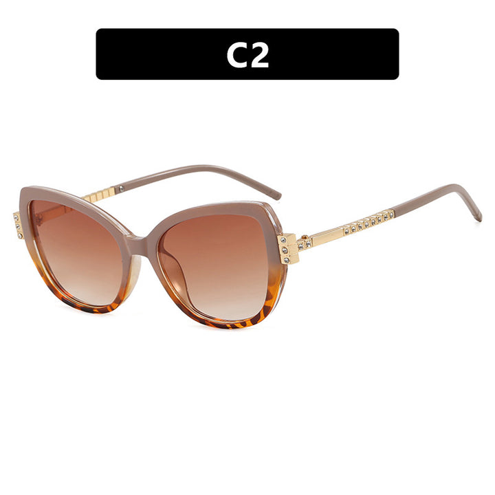 Dame oversized solbrille med beskyttende UV-filter og elegante aksenter Luvikno