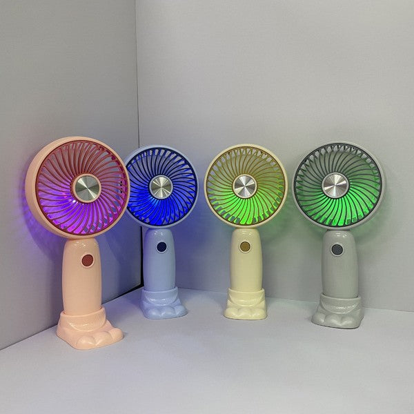 Unisex Bærbar Håndvifte med LED-belysning og kreativt design Luvikno