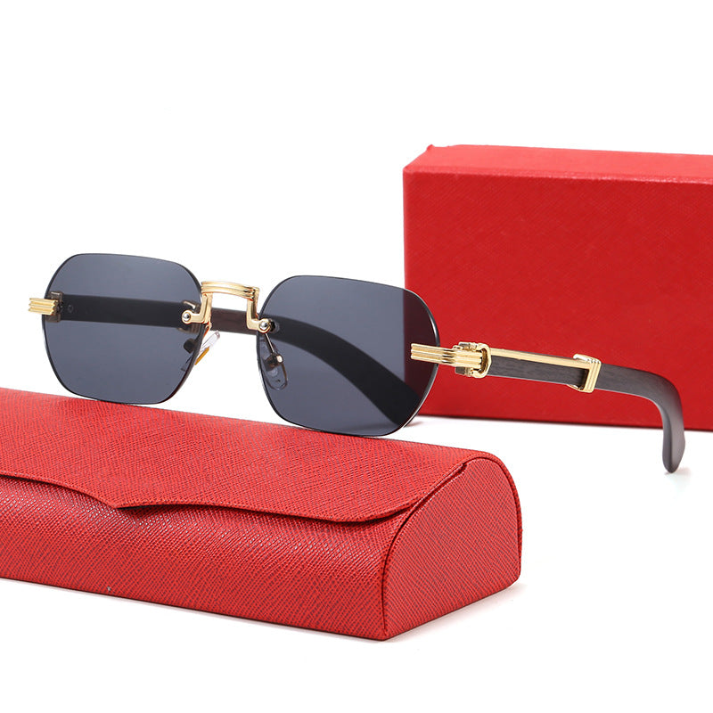 Damer Geometrisk Designer-solbrille med luksuriøs metallramme Luvikno