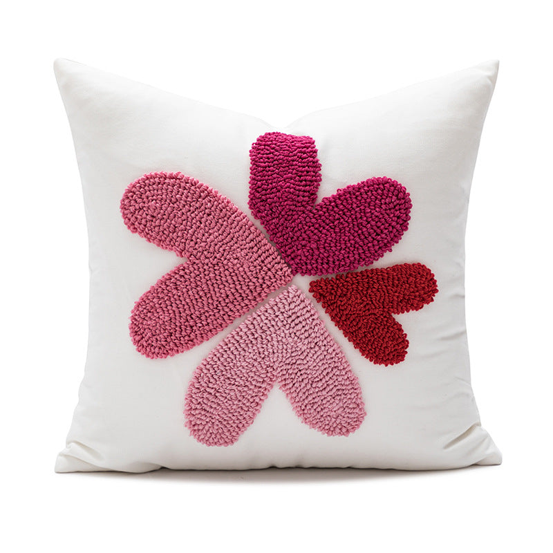 Women Decorative Pillowcase with Heart Pattern Luvikno